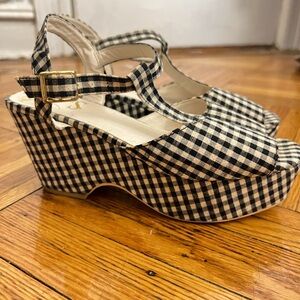 Chunky platform gingham heels from Japan